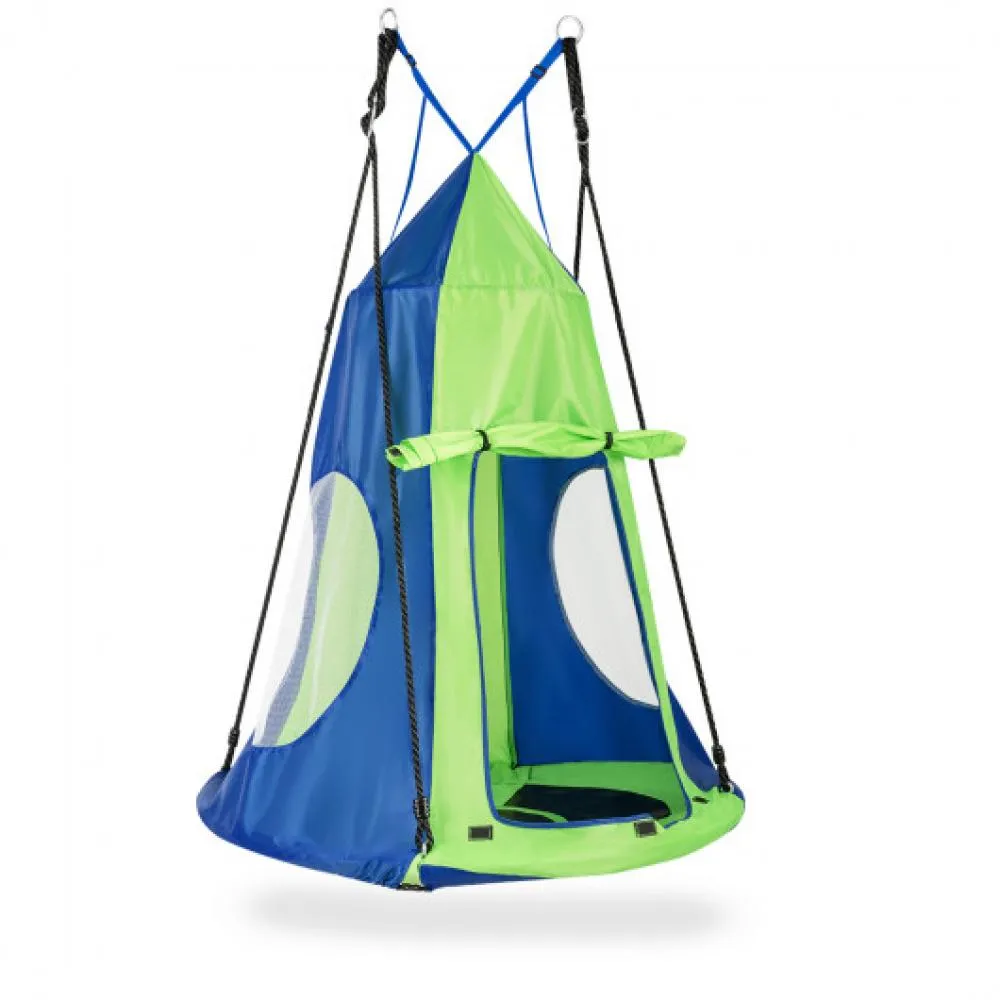 2-in-1 40 Inch Kids Hanging Chair Detachable Swing Tent Set-Orange