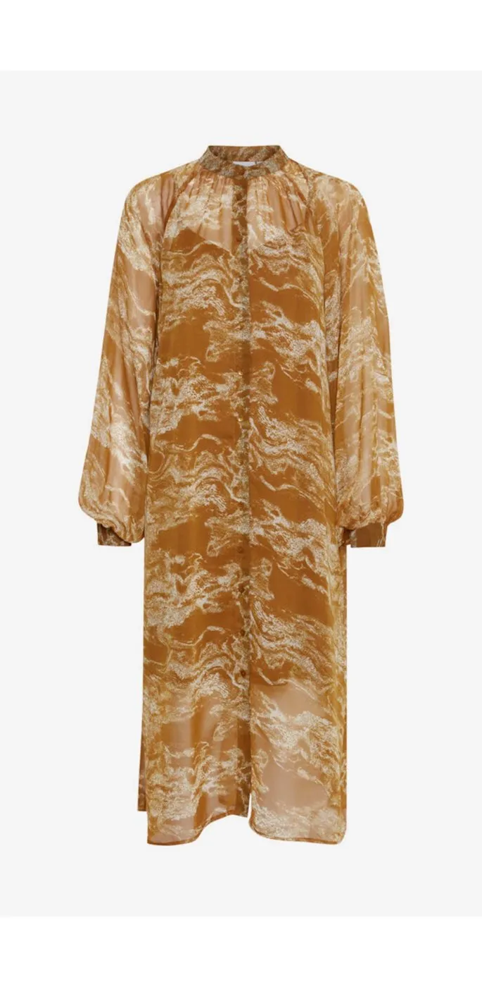 4-8732 Golden Midi Shirt Dress