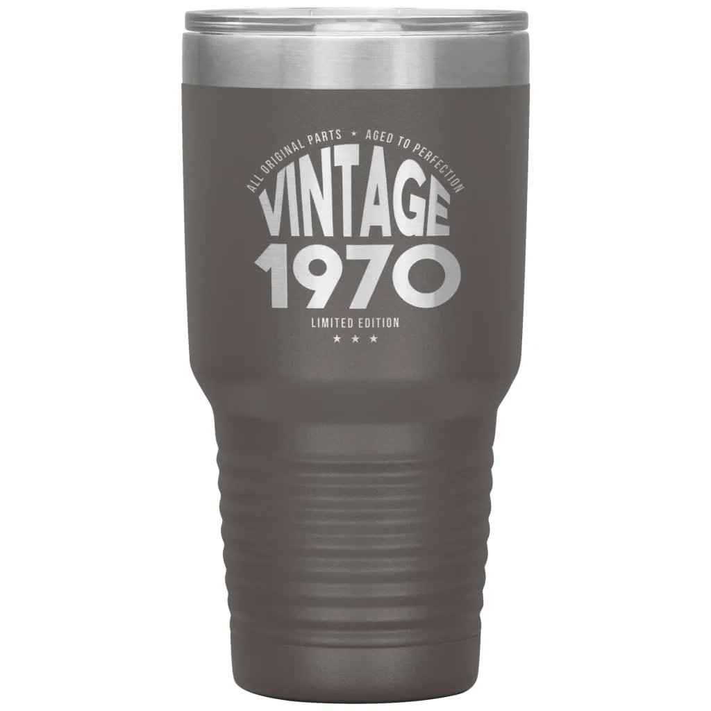 50th Birthday Tumbler for Mom Dad Grandma Grandpa Vintage 1970 Laser Etched 30oz Stainless Steel Tumbler