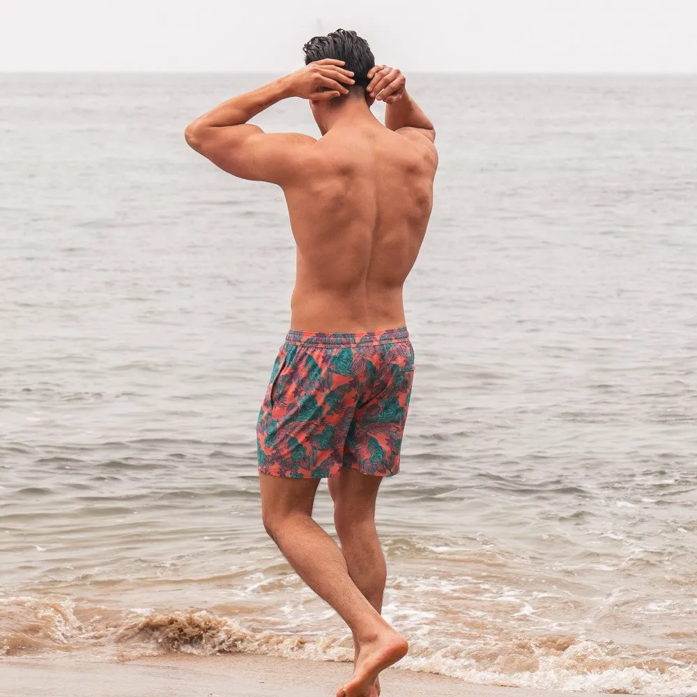 5.5 Inch Inseam Stretch Jungle Tiger Swim Trunks