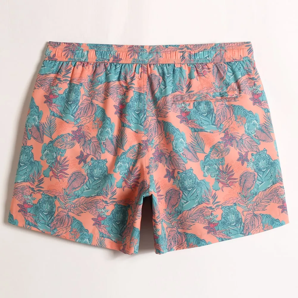 5.5 Inch Inseam Stretch Jungle Tiger Swim Trunks