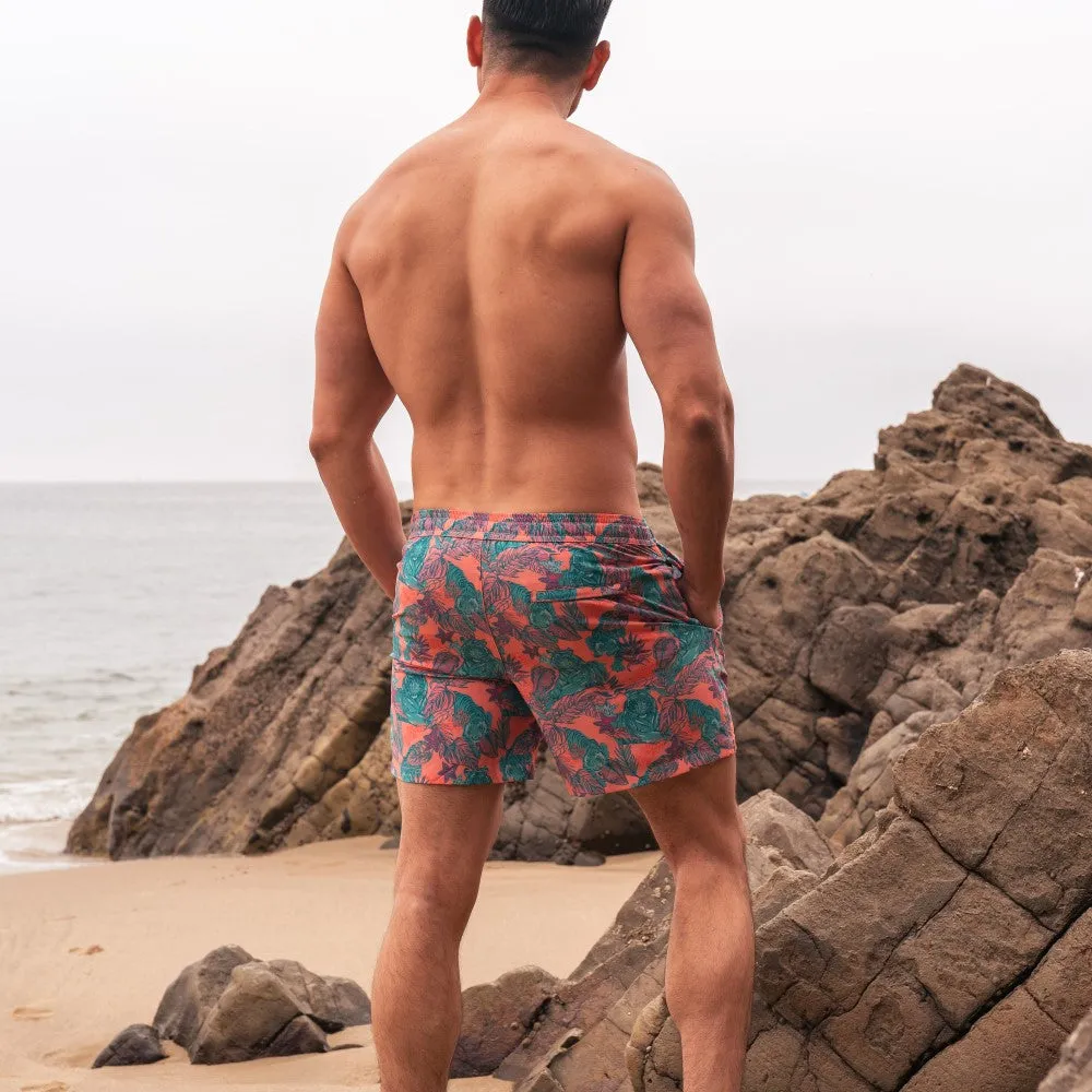 5.5 Inch Inseam Stretch Jungle Tiger Swim Trunks