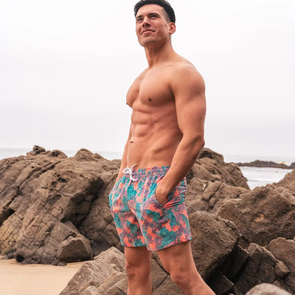 5.5 Inch Inseam Stretch Jungle Tiger Swim Trunks