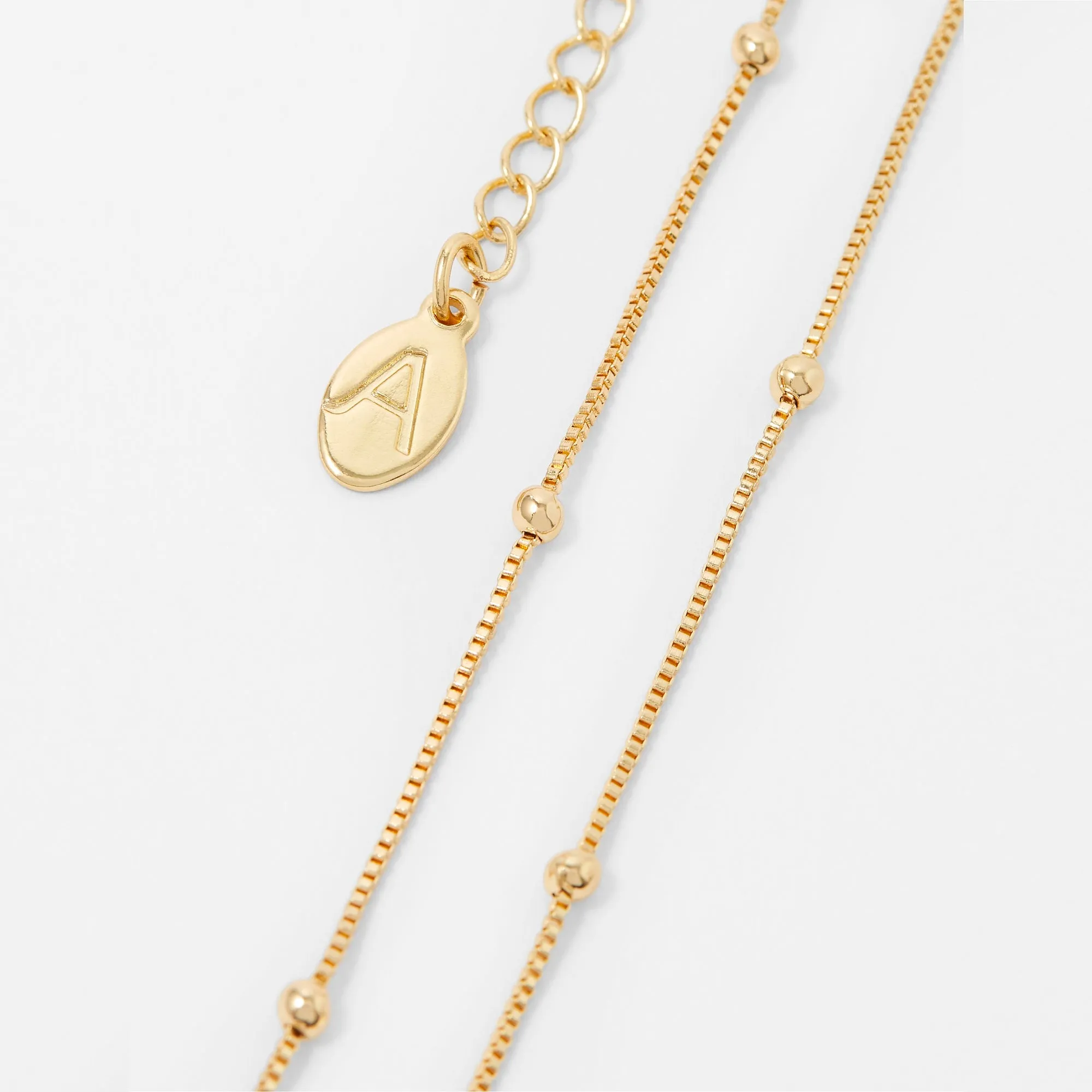 Accessorize London Beaded Chain Necklace-Gold