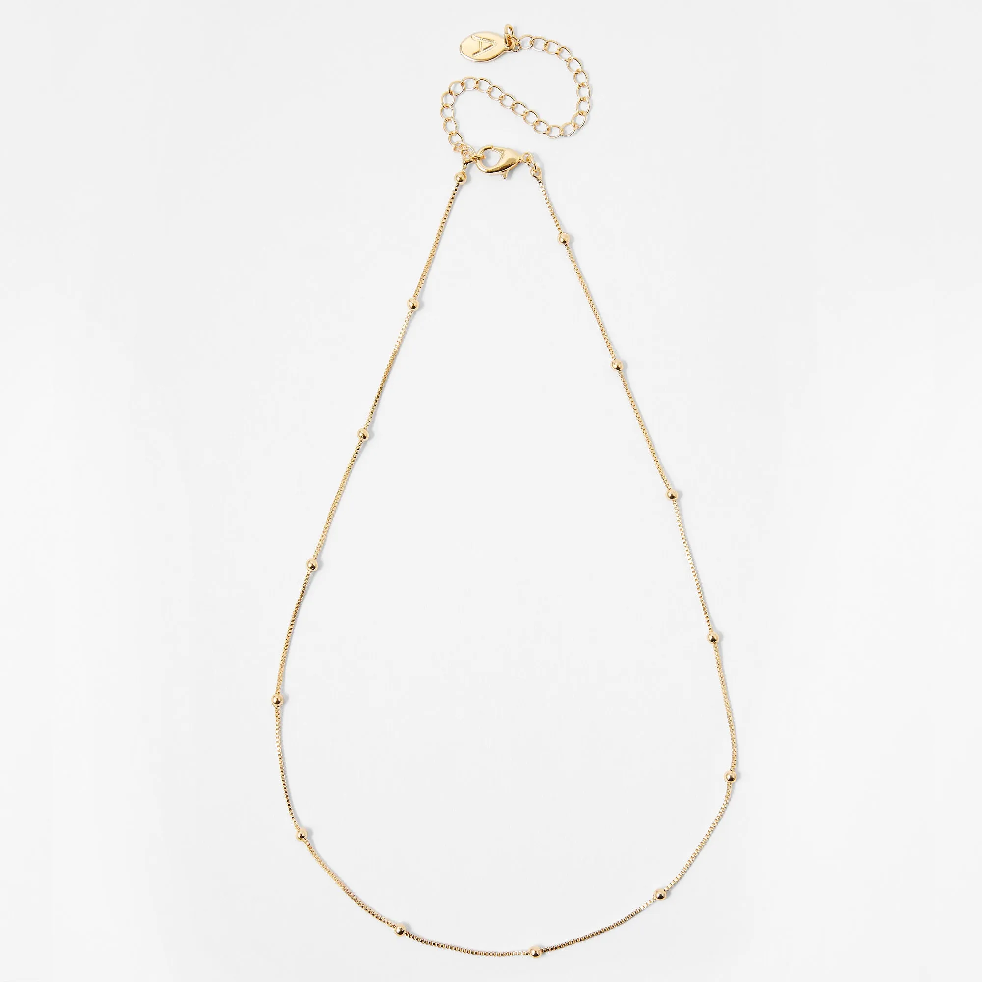 Accessorize London Beaded Chain Necklace-Gold