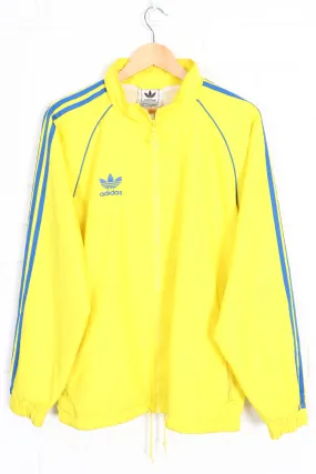 ADIDAS Yellow & Blue Zip Up Windbreaker Jacket (L)