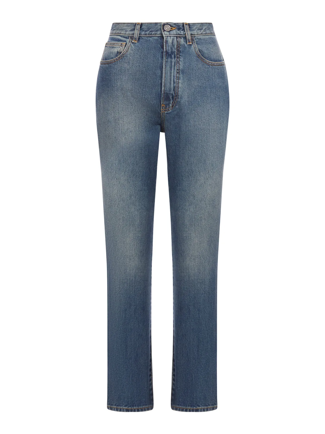 ALAÏA BLUE HIGH-WAISTED JEANS