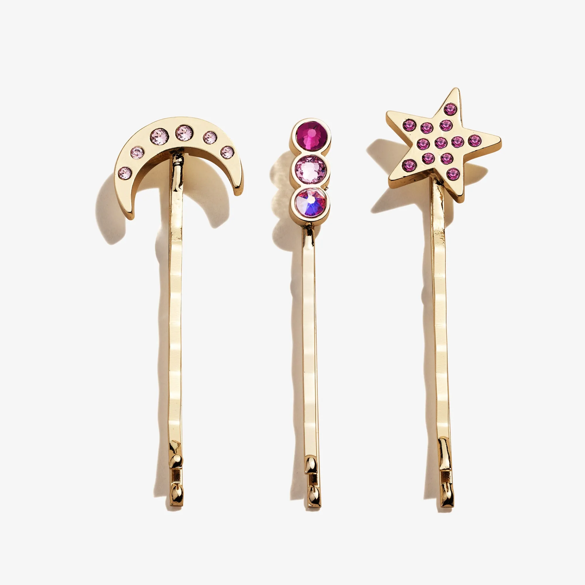 Amethyst Moon   Star Hair Pins, Set of 3