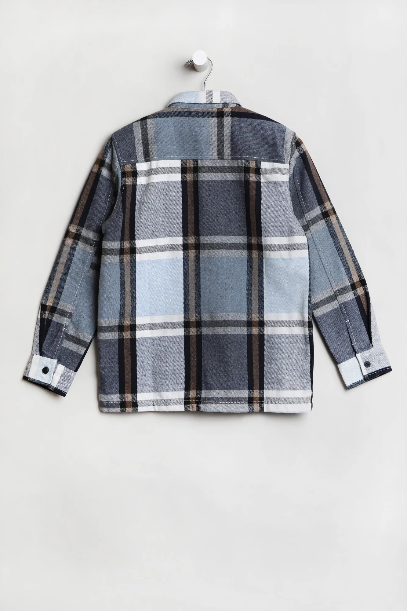 Amnesia Youth Cotton Plaid Button-Up