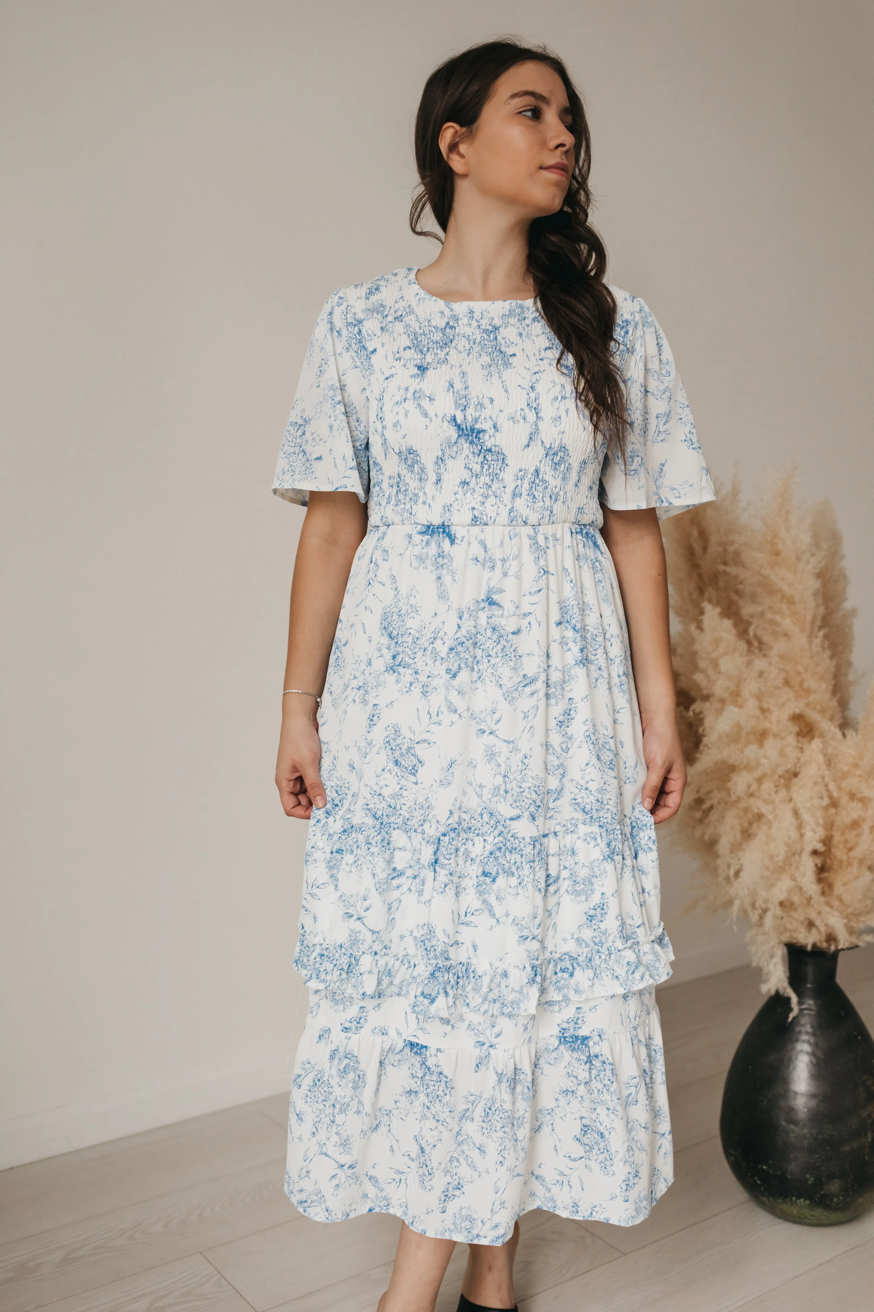 Anabelle Midi Dress in Sky PLUS