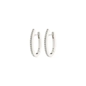 Anaya Rec Crystal Hoops | Silver