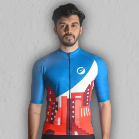 Apace Chase Snug-fit Mens Cycling Jersey - Cityscape