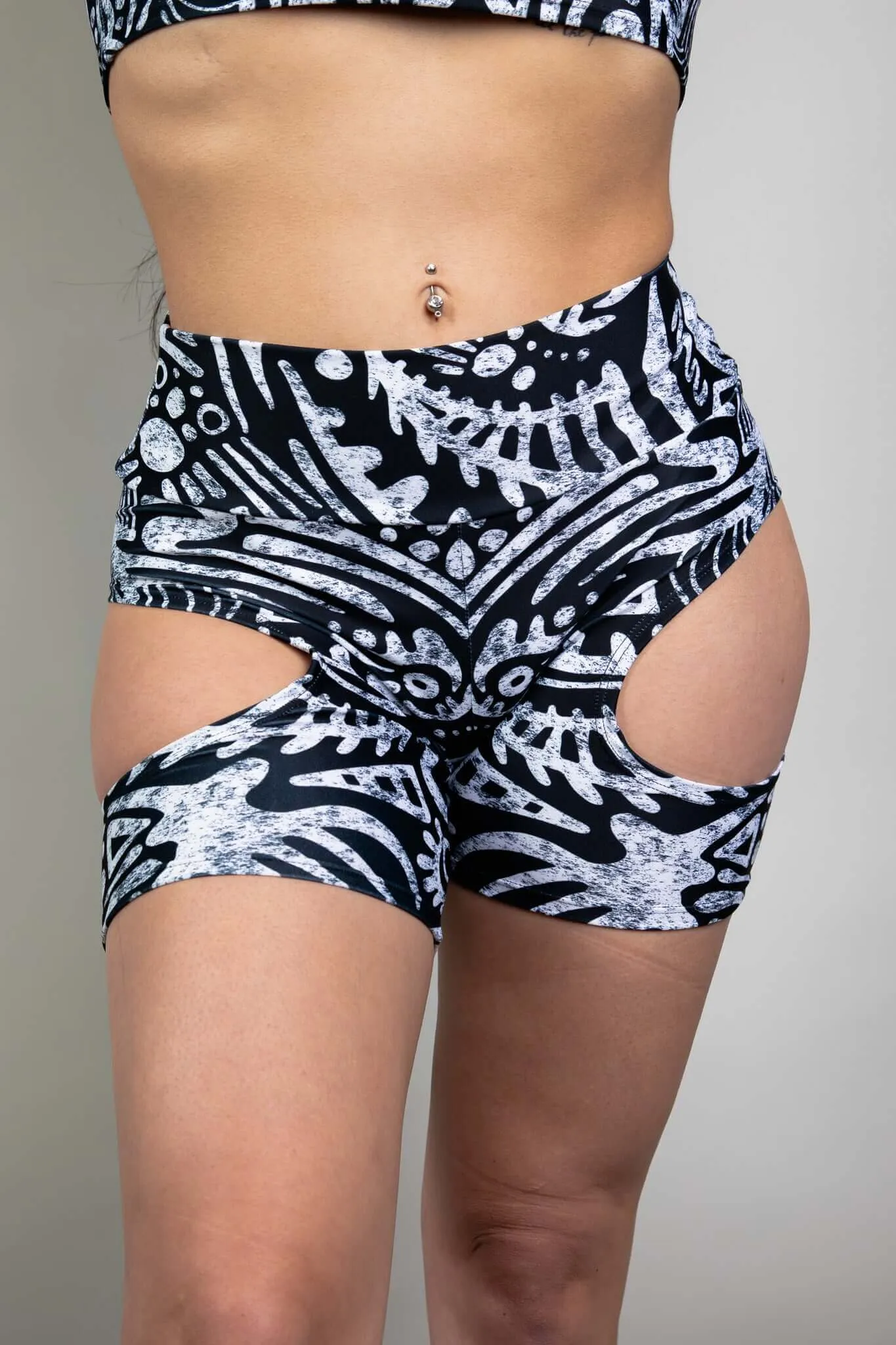 Archaic Cut Out Biker Shorts