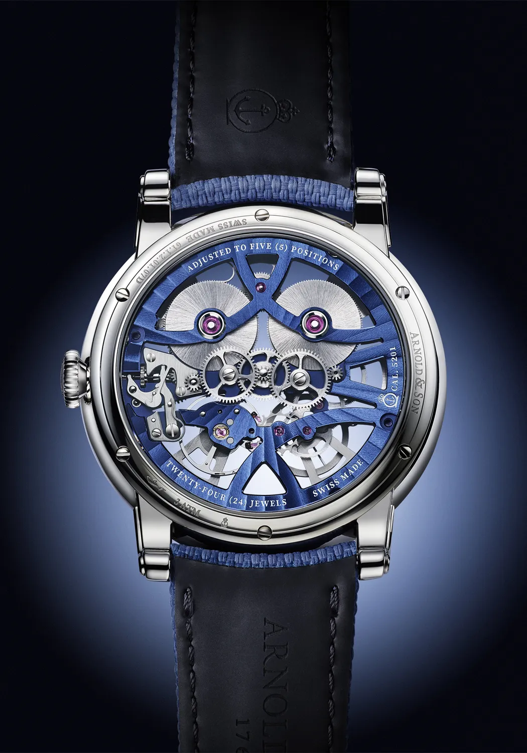 Arnold & Son Nebula 41.5 Steel Blue on Strap