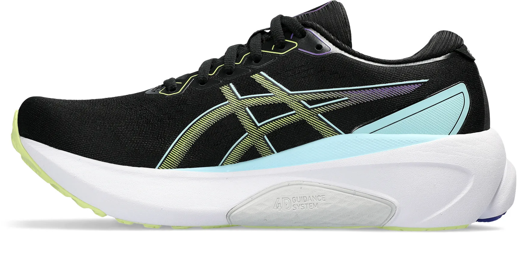 Asics Gel Kayano 30 (D Width) - Black/Glow Yellow (Womens)