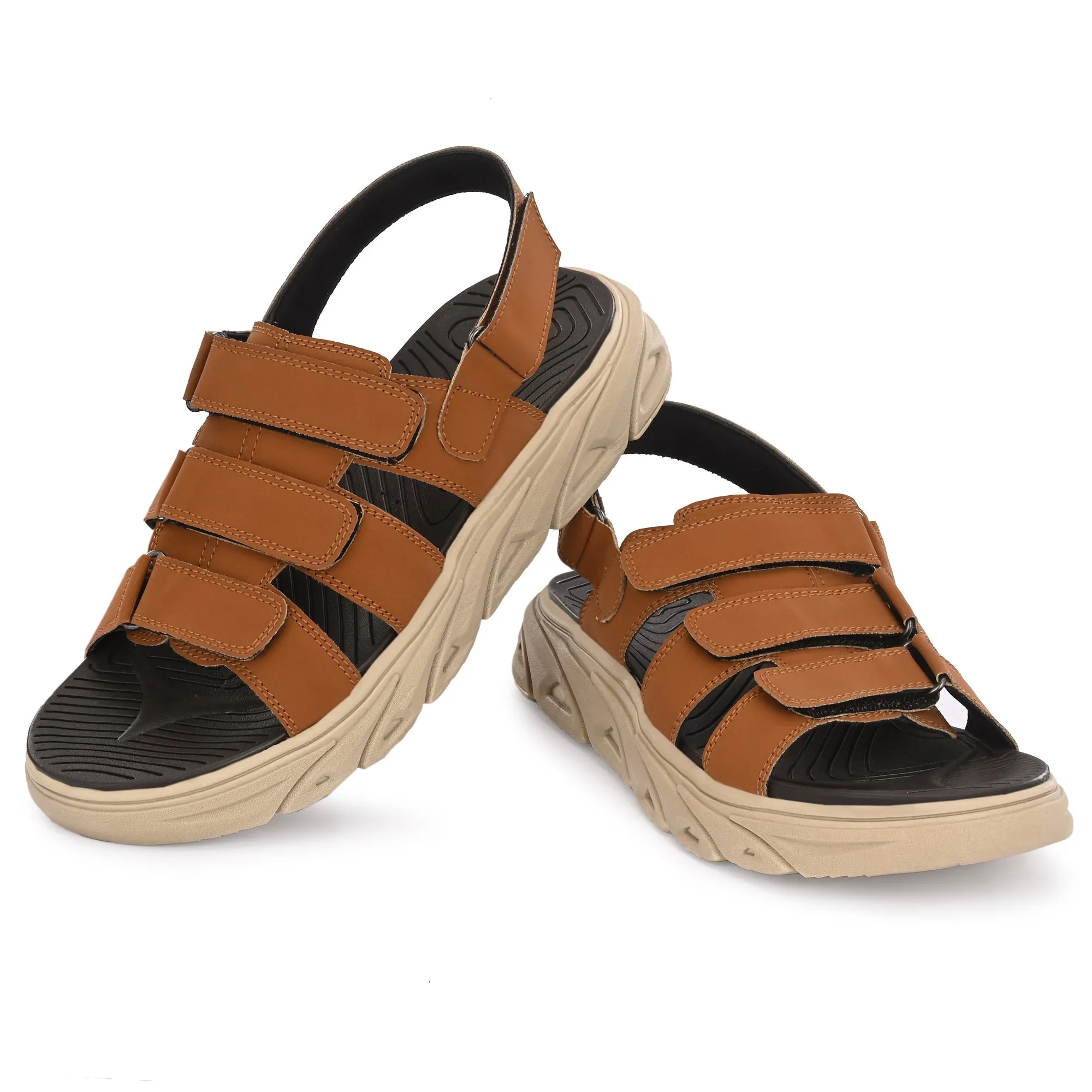 Attitudist Unisex Handcrafted Tan Sports Sandal