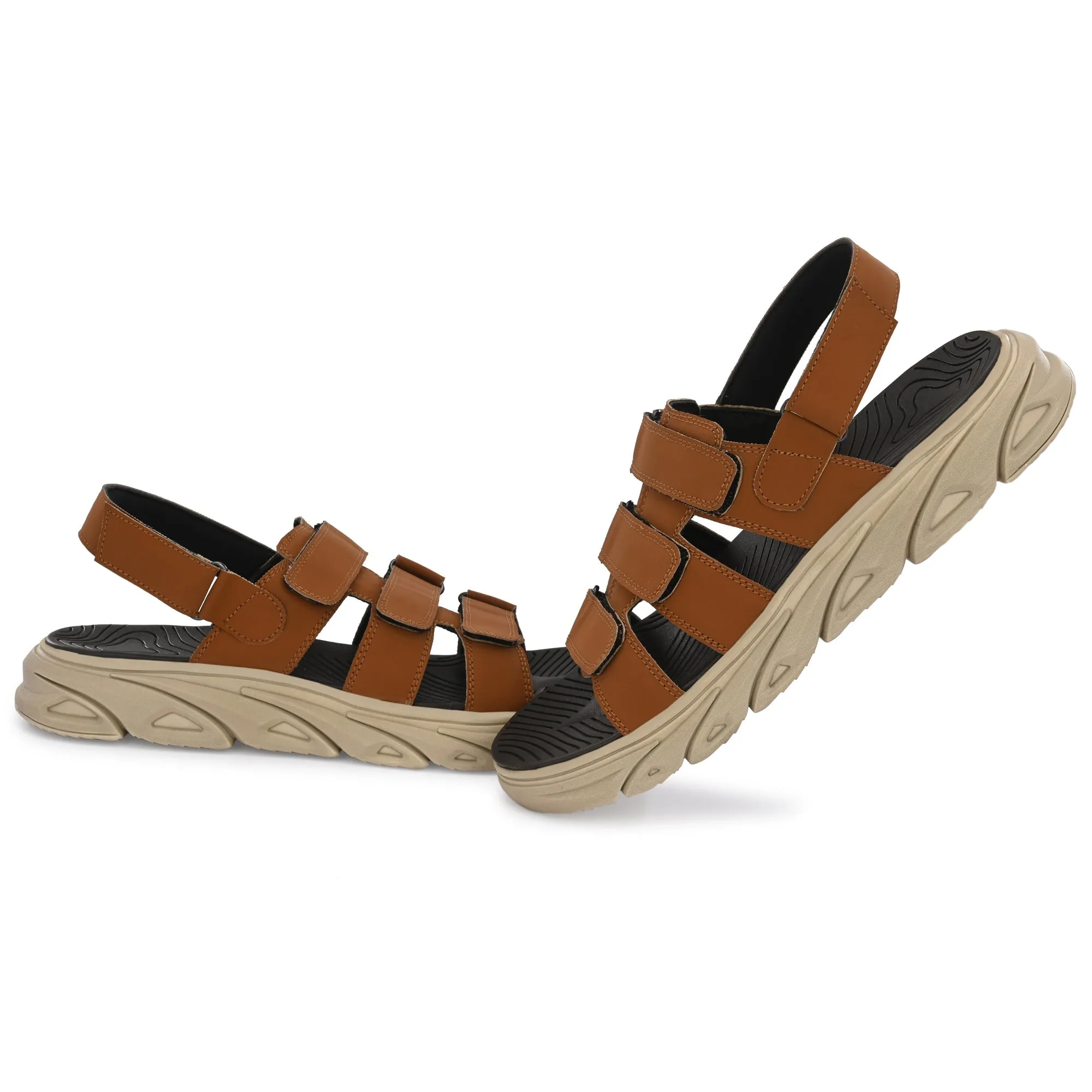 Attitudist Unisex Handcrafted Tan Sports Sandal