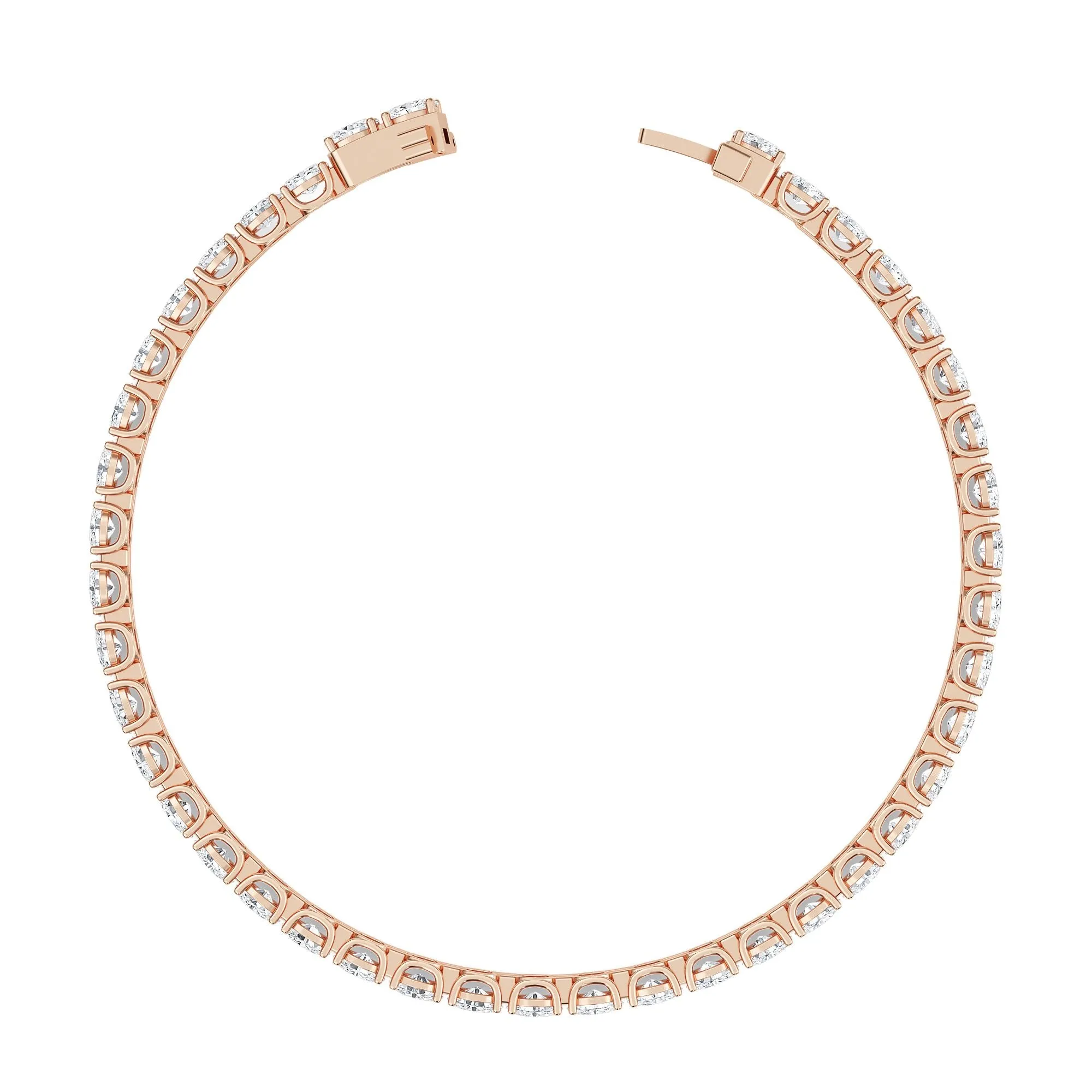 AUTRE - 14k Rose Gold 7.00ct Lab Grown Diamond Oval Tennis Bracelet