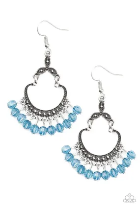 Babe Alert Blue and Silver Earrings - Paparazzi Accessories