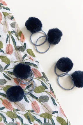 BABY DOLL POM POM SET OF 2 / NAVY