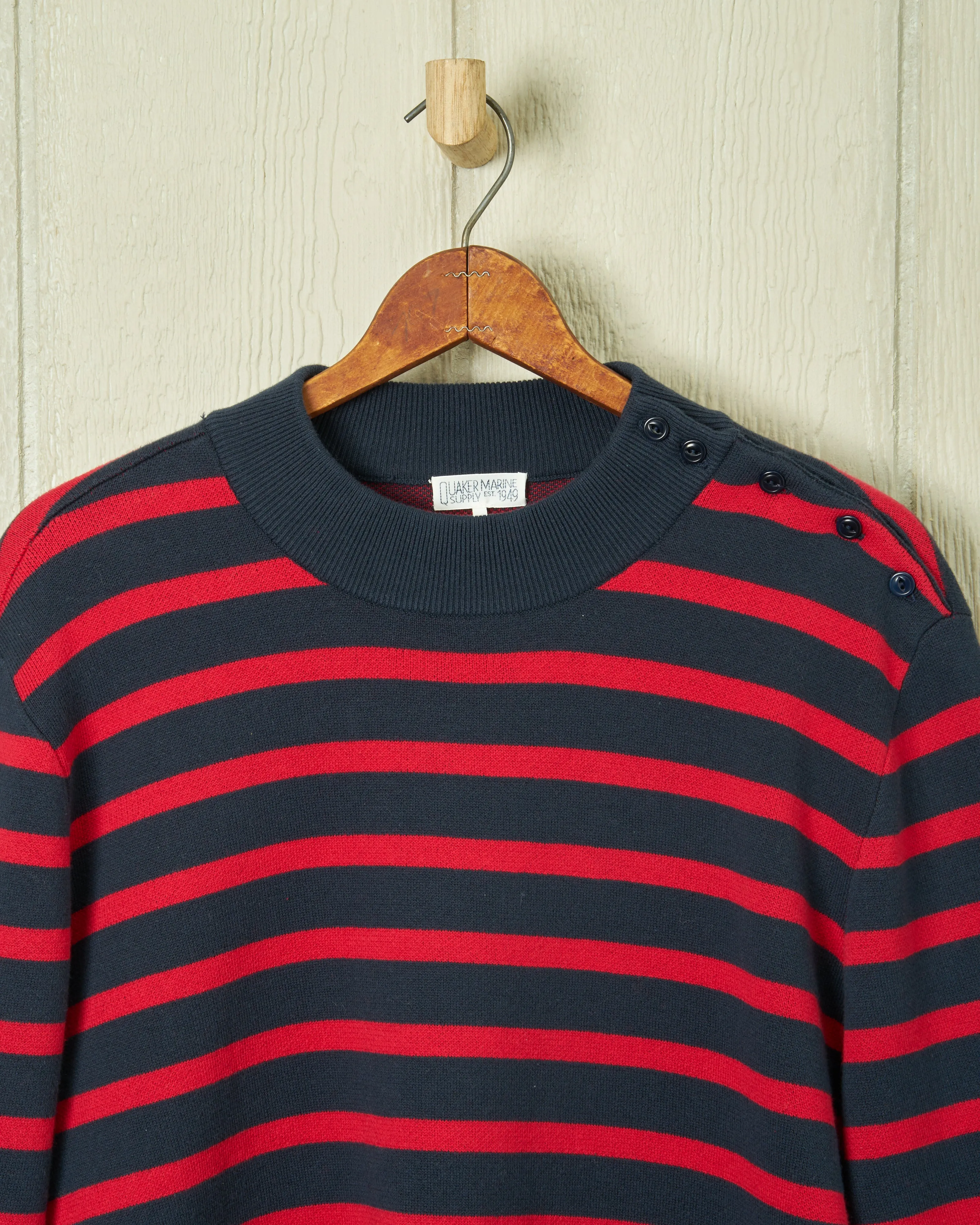 Bateau Sweater in Navy/Red Stripe