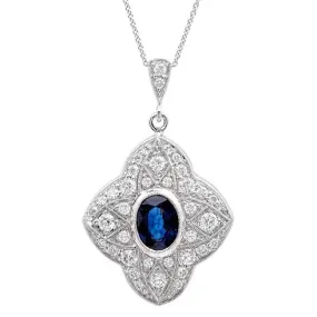 Beverly K Sapphire & Diamond Clover Pendant