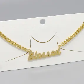 Blessed Gold Dipped Curb Chain Necklace