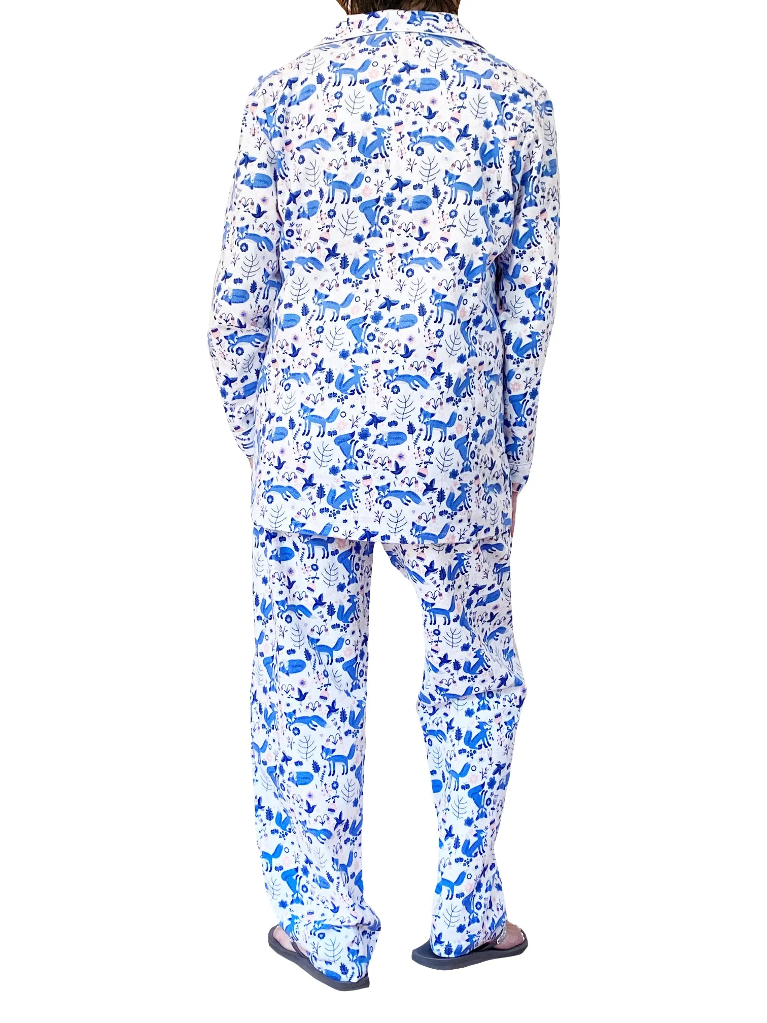 Blue Fox Flannel Pajama Set