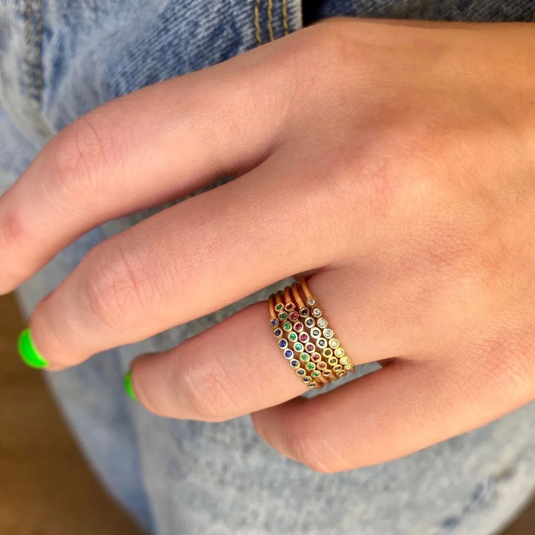 Blue Sapphire Cobblestone Ring