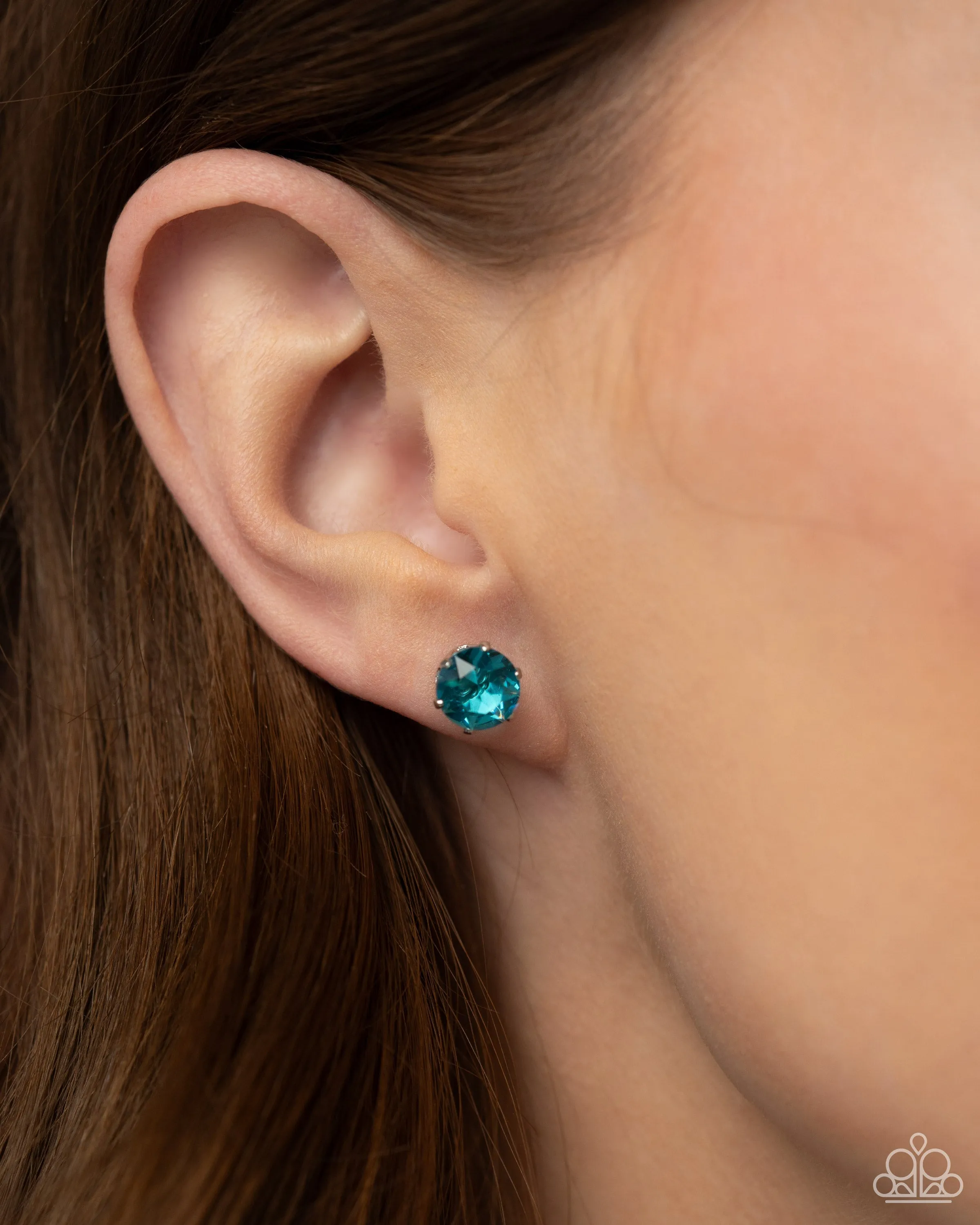 Breathtaking Birthstone (December) Turquoise Blue Rhinestone Earrings - Paparazzi Accessories