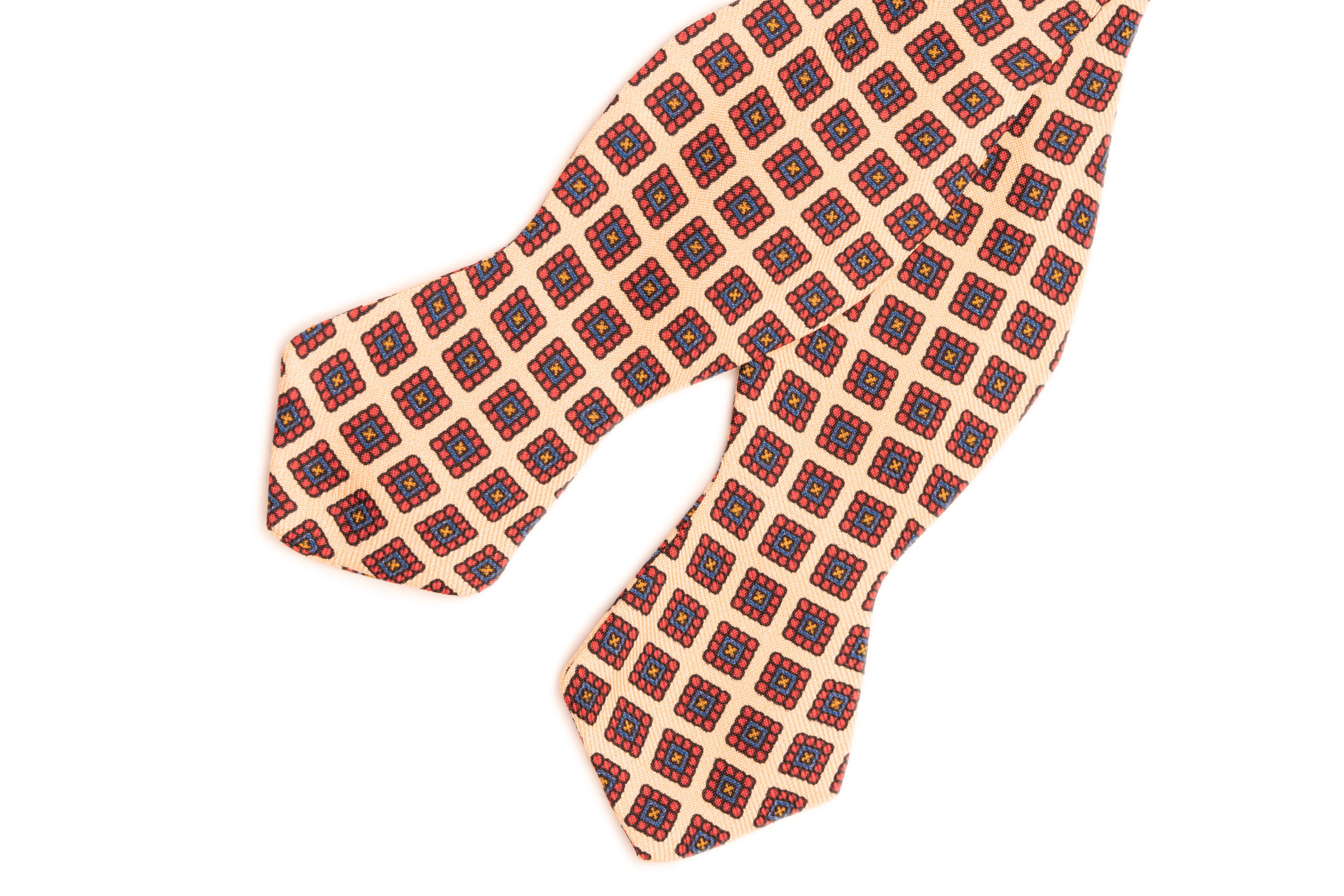 Buff Micropattern Madder Silk Bow Tie