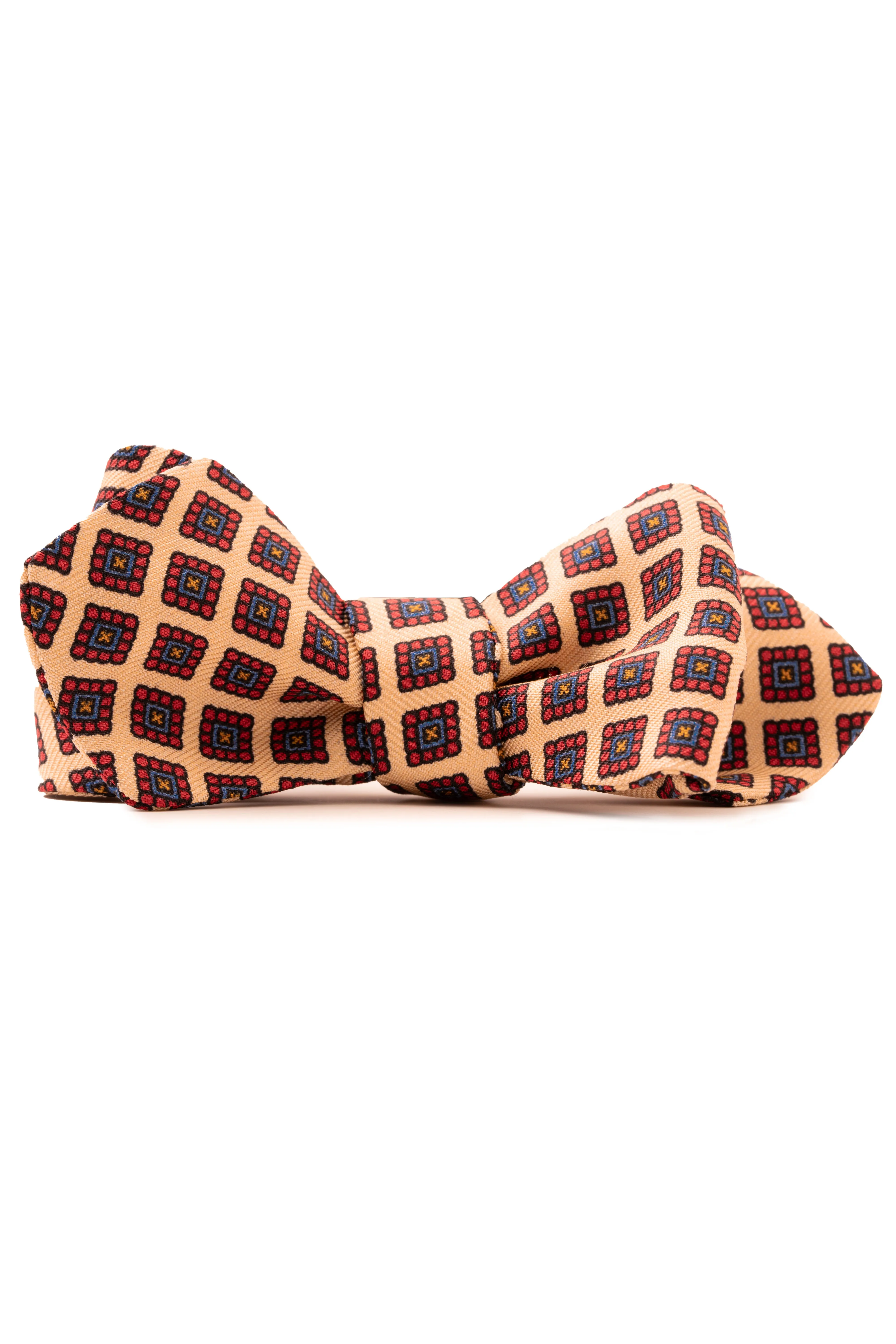 Buff Micropattern Madder Silk Bow Tie