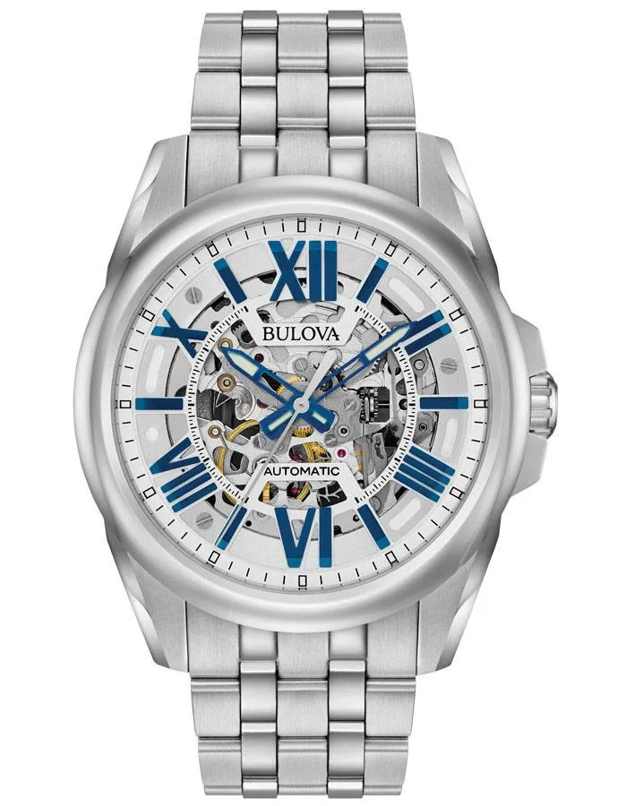 Bulova Mens Automatic - Stainless Steel - Bracelet - Skeleton Dial - 100m