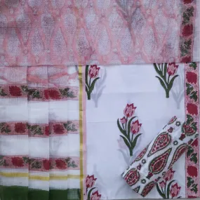 Buta Print Cotton Suit Set with Kota Doria Dupatta (RKD44)