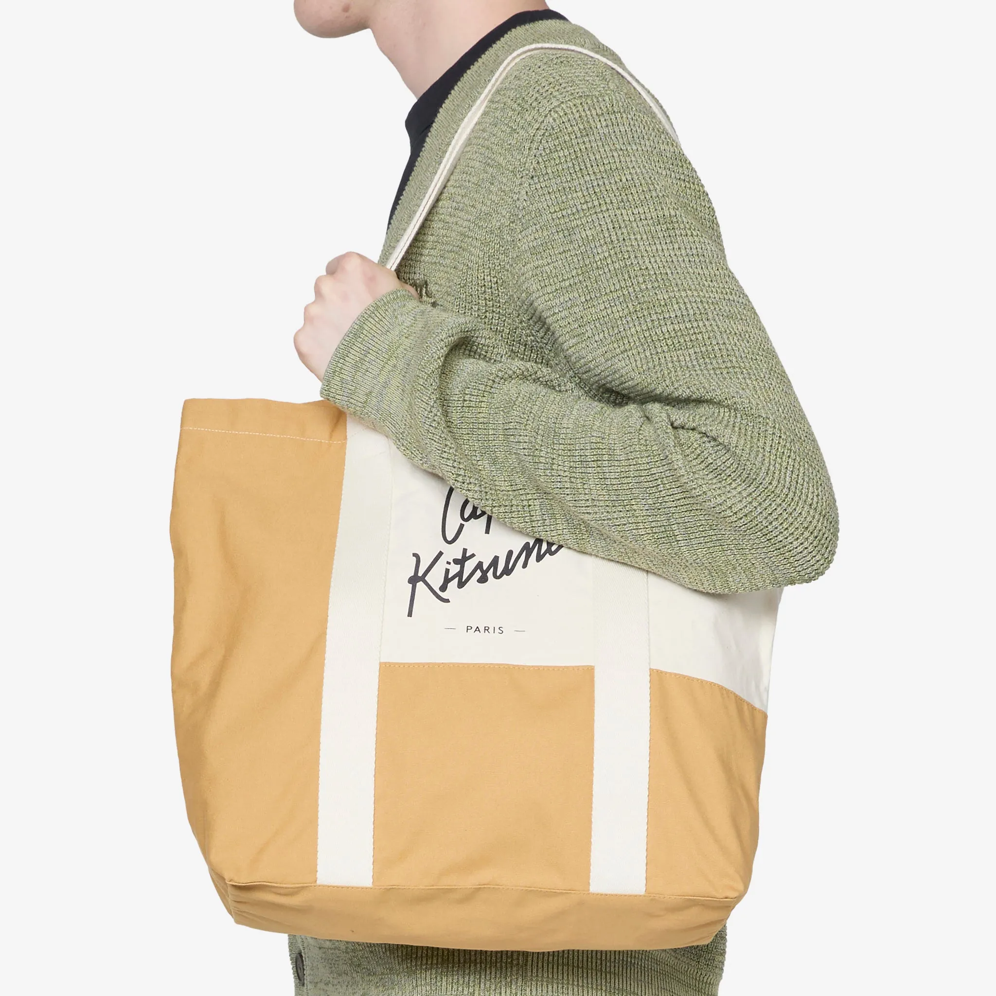 Café Kitsuné Colourblock Tote Bag Tapioca