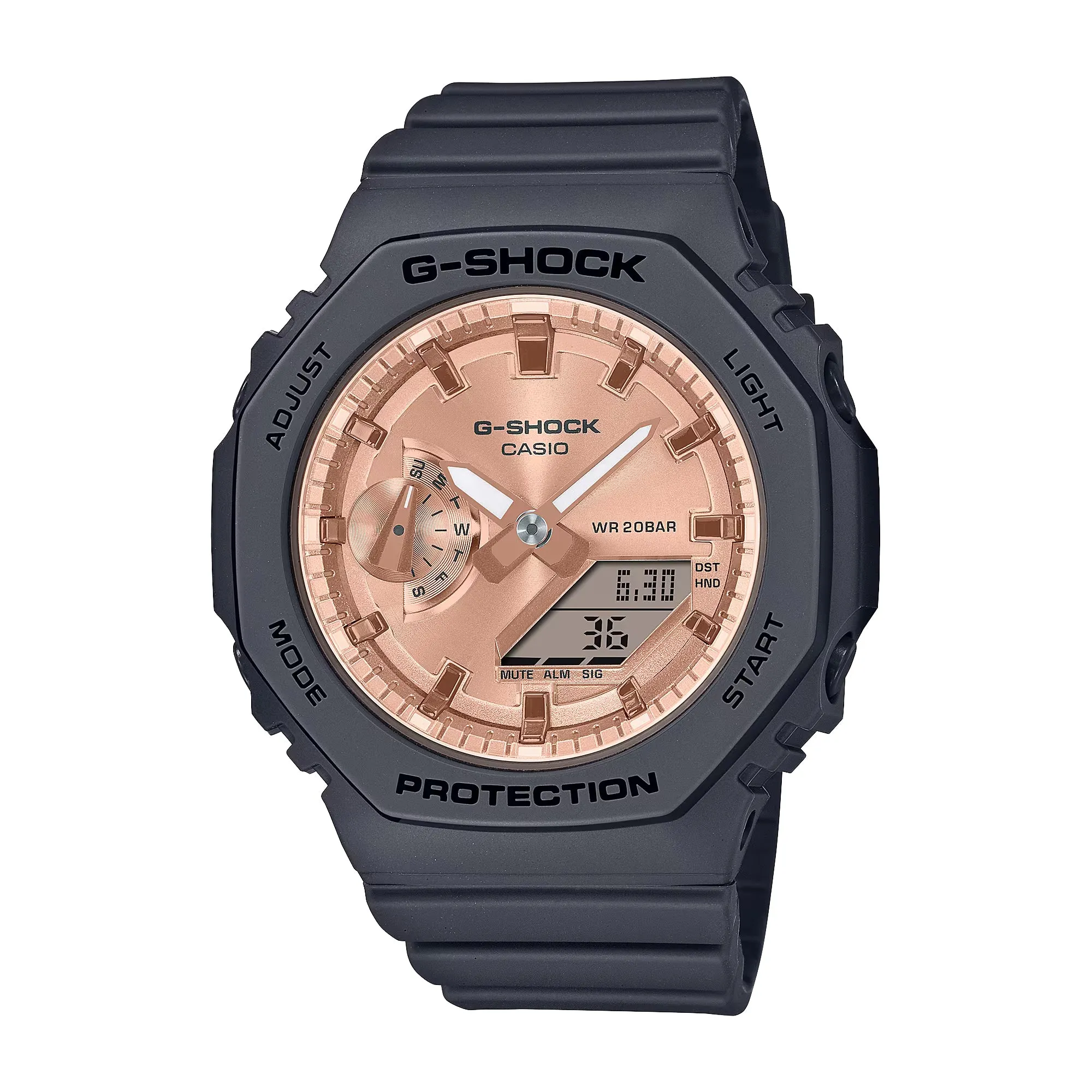 Casio G-Shock GMAS2100 “Mini CasiOak” Black Metallic Gold Watch GMAS2100MD-1A