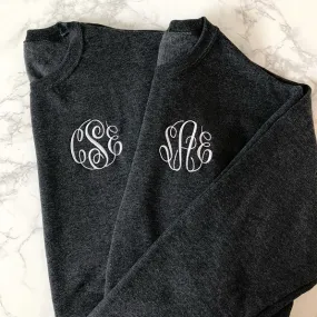 Charcoal Monogram Crewneck