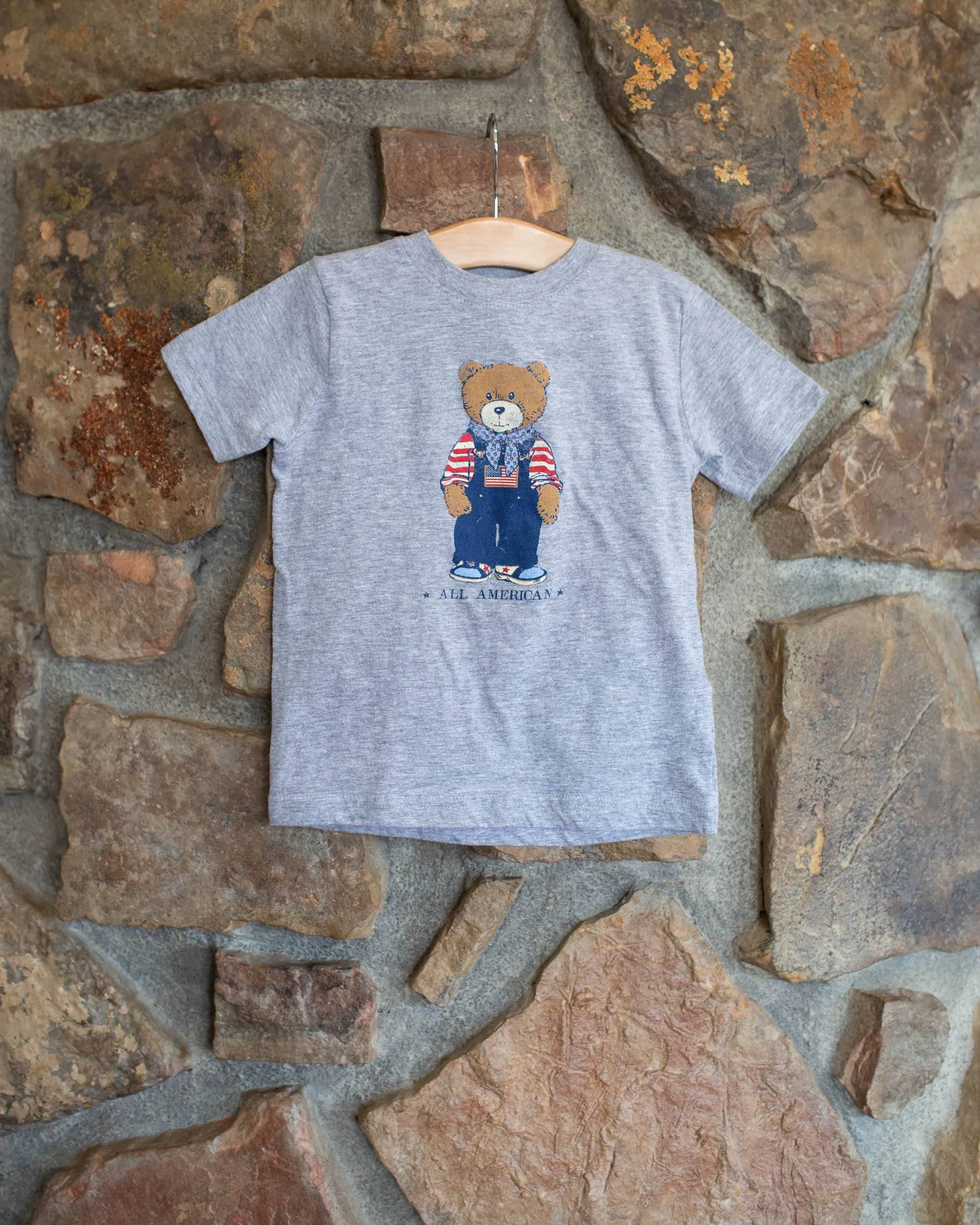 Children's All American Bear Gray Tee