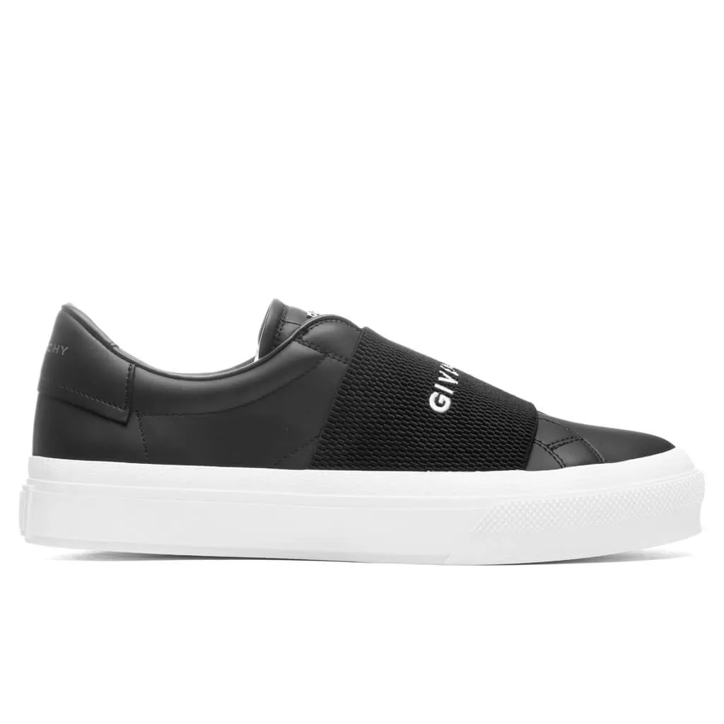 City Court Sneaker With Elastic - Black