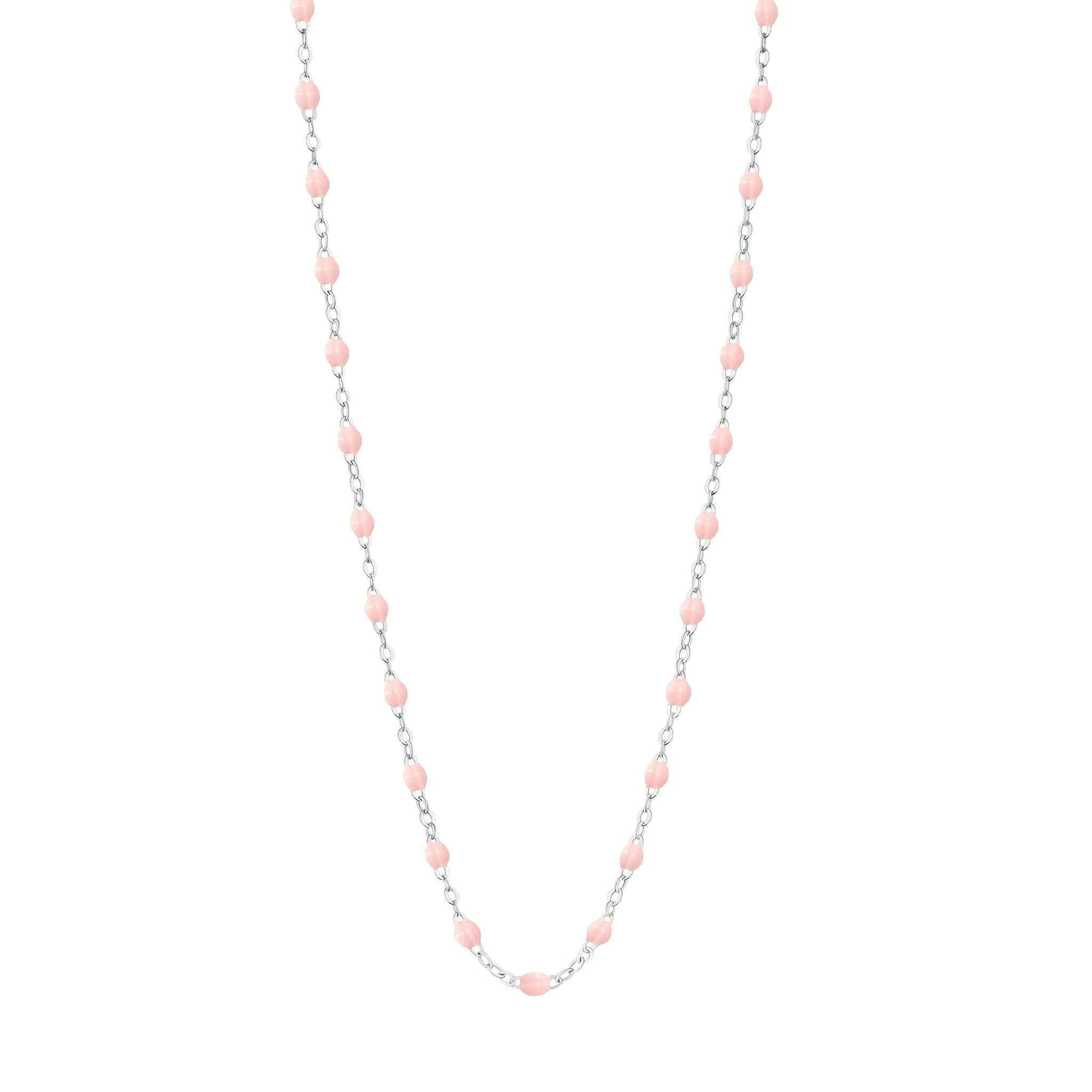 Classic Gigi Baby Pink necklace, White Gold, 19.7"