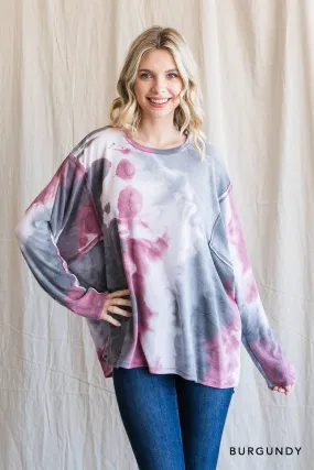 Cotton Bleu Tie Dye Knit Top