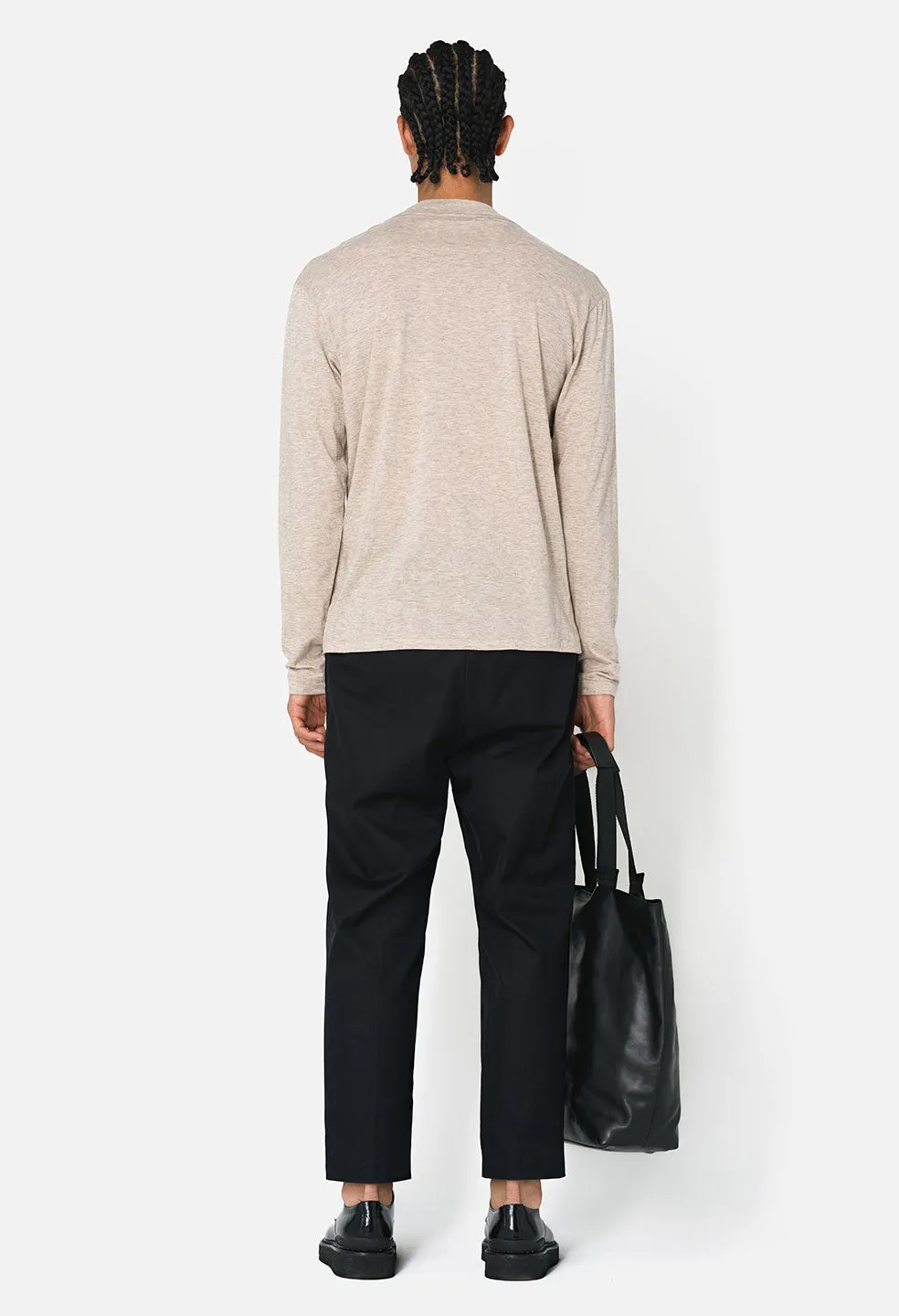 Cotton Cashmere Mock Neck / Tan