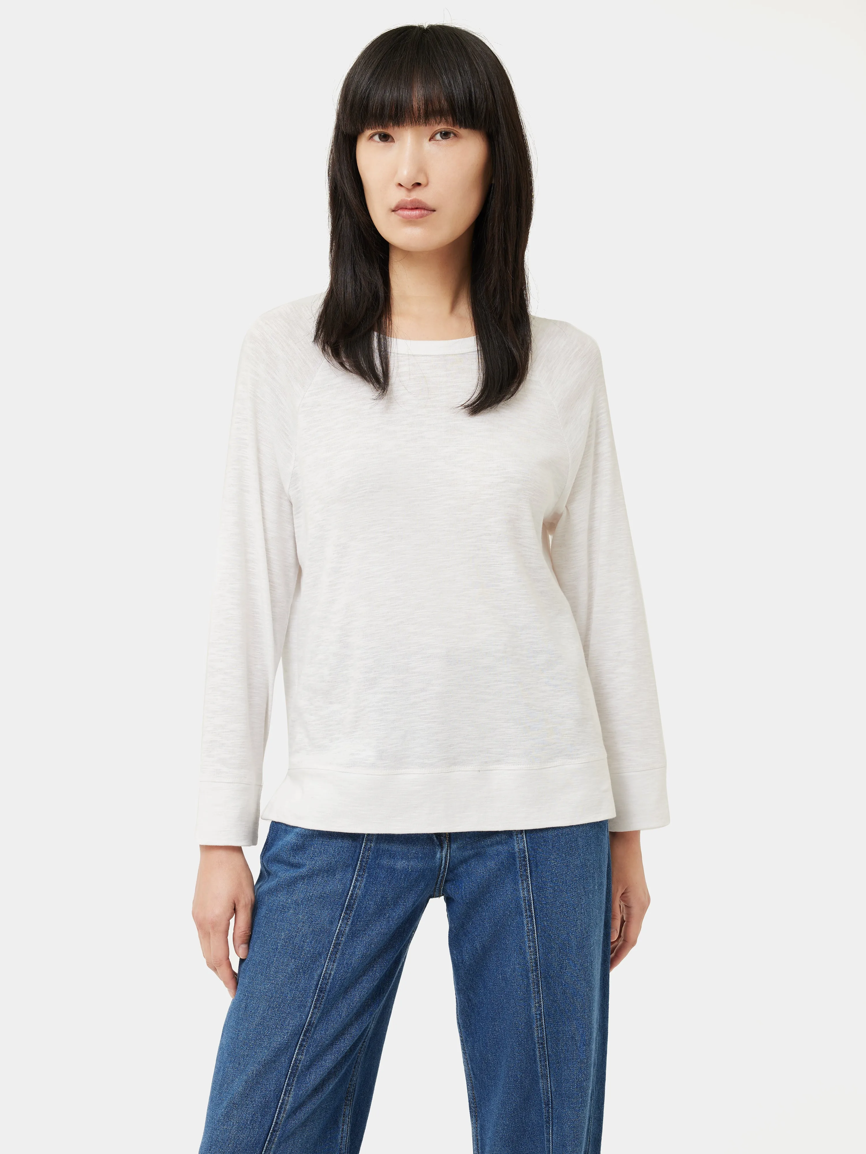 Cotton Luxe Raglan Tee | White