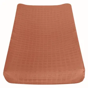 Cotton muslin change pad cover - cinnamon