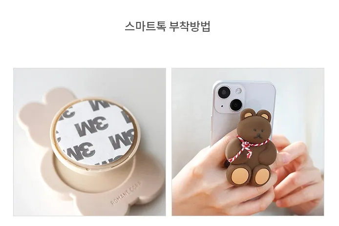 Cute Bear Griptok Cellphone Holder Tablet Stand soft Silicone 3 Step