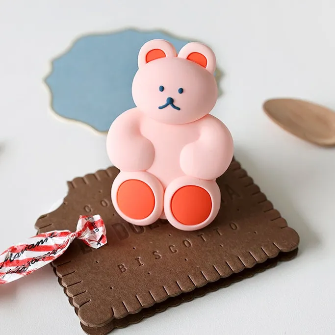 Cute Bear Griptok Cellphone Holder Tablet Stand soft Silicone 3 Step