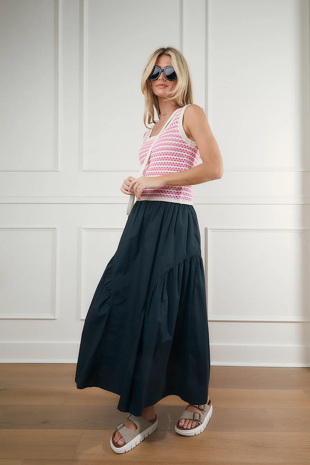 Deep Sea Cotton Flounce Skirt