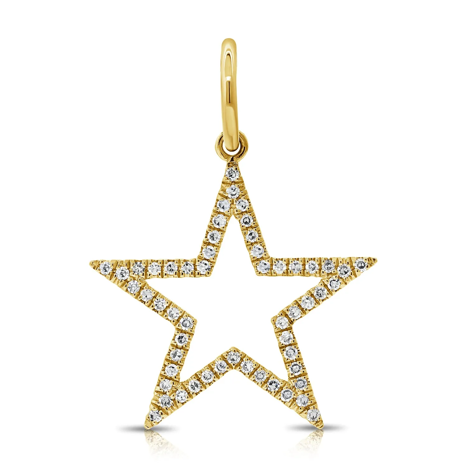 Diamond Open Star Charm