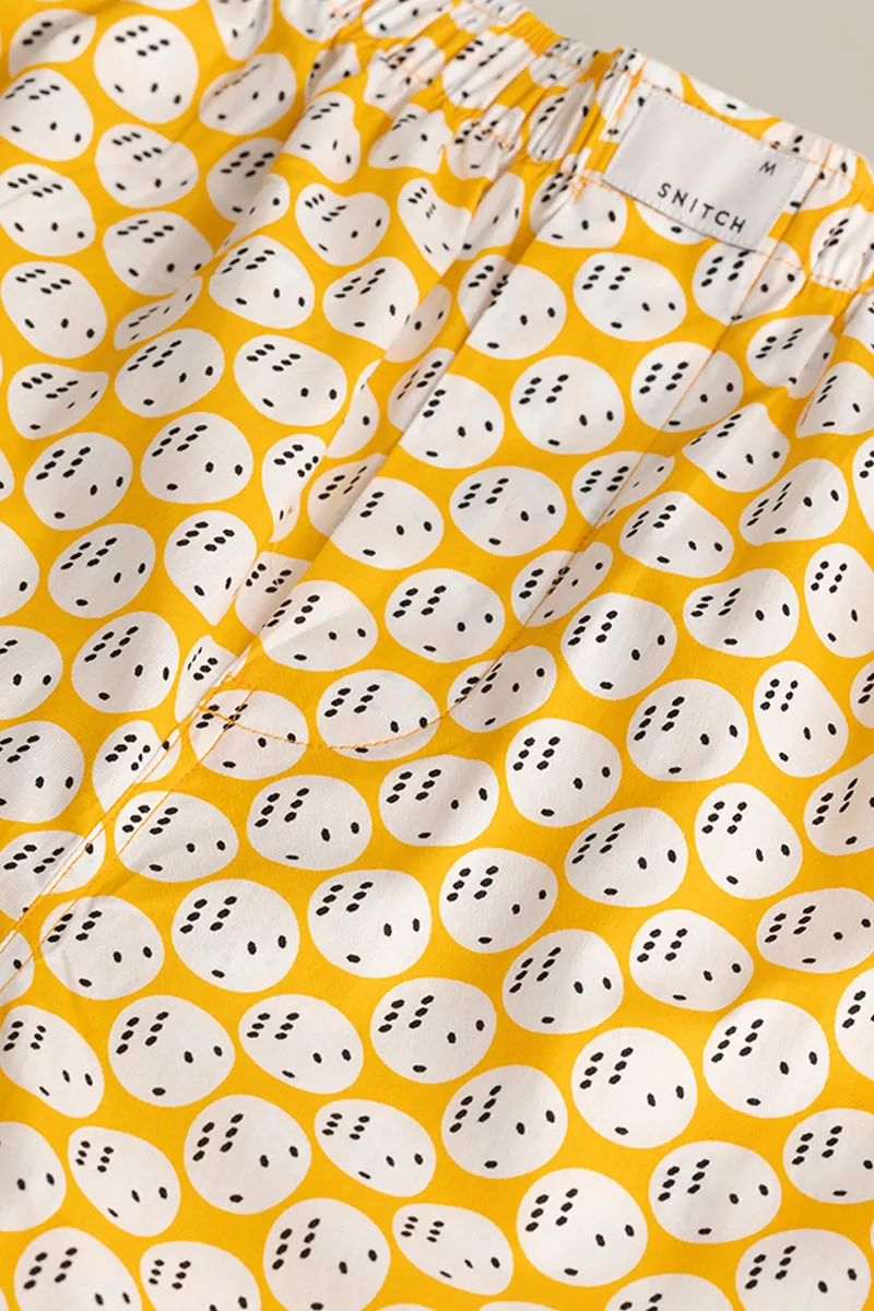 Dice Print Yellow Pyjama