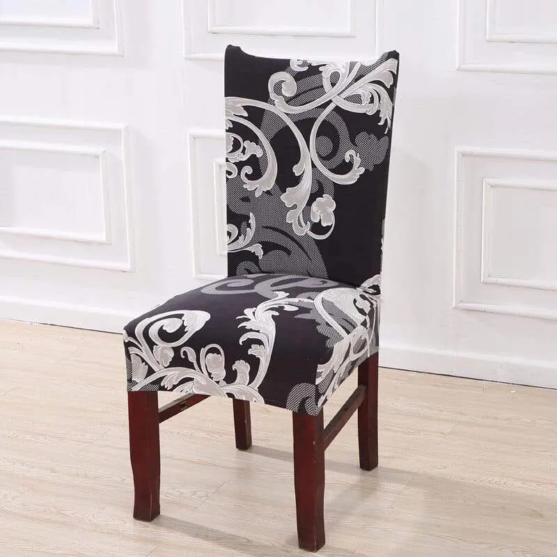 Dining Chair Cover Spandex Elastic Pastoral Print Modern Slipcovers -1/2/4/6PCS